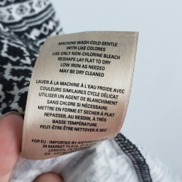 Anthro deletta reeve black white cold shoulder top - Picture 5 of 6